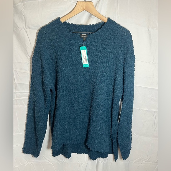 Bobeau Fannie Popcorn Teal Crew Neck Sweater - Picture 3 of 8